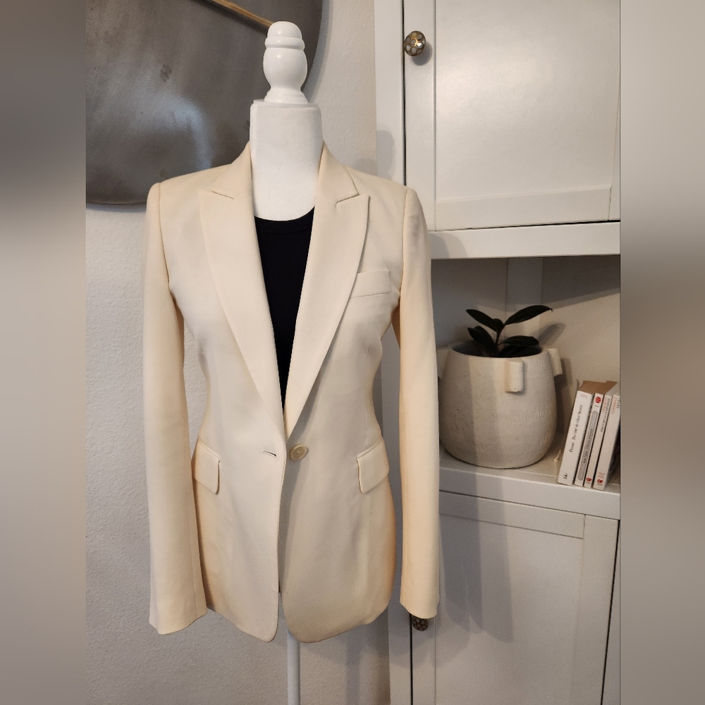 Equipment White Cream oversized Blazer, Size 2
